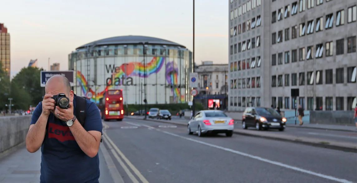Theo Tzia, architectural photographer, on location in London